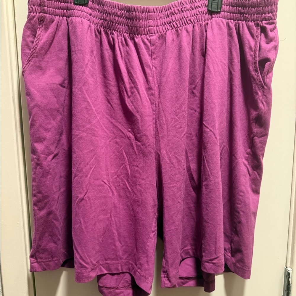 Woman Within Pink Bermuda Shorts Elastic Waist With Pockets